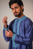 Yasmin Zaman - Cotton Kurta With Trouser For Men - Pursian Blue - 2 Piece