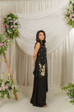 Alishba Kashif - Ebon - Black - Khaadi Net & Silk - 3 Piece
