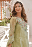 Omal by Komal - REEM (Frock & Dupatta) - Mint - Maysuri & Net - 2 Piece