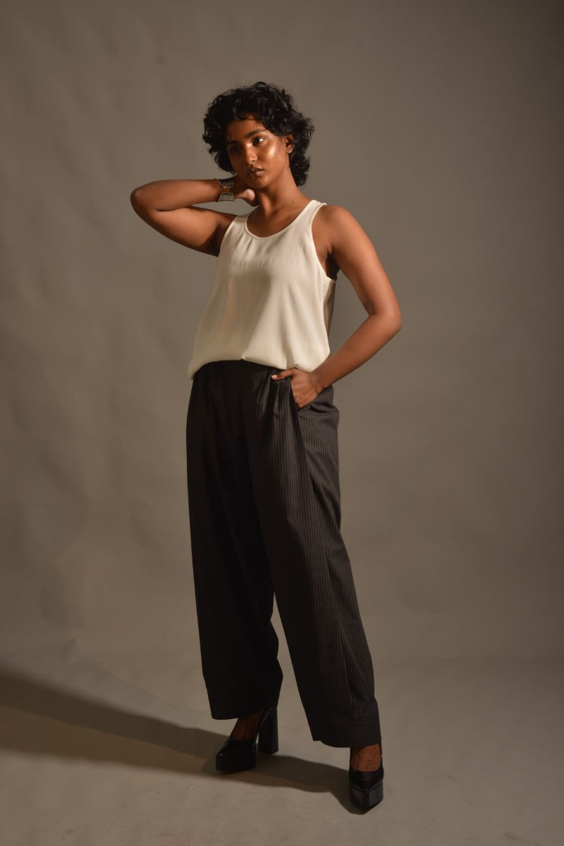 Gulabo - IVORY ROUND NECK CAMI - BLENDED CREPE - WHITE - 1 Piece