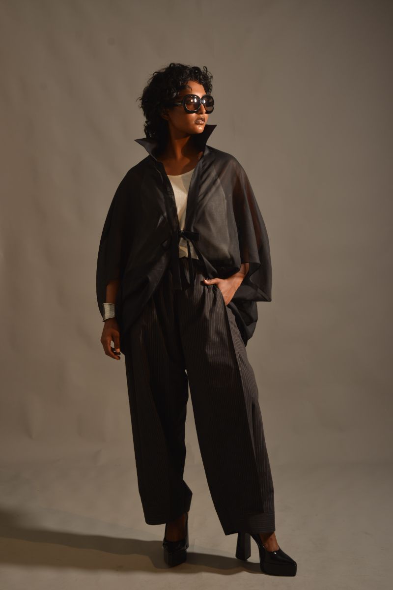 Gulabo - SABLE JACKET - PURE COTTON SWISS LAWN - BLACK - 1 Piece