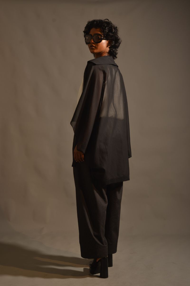 Gulabo - SABLE JACKET - PURE COTTON SWISS LAWN - BLACK - 1 Piece