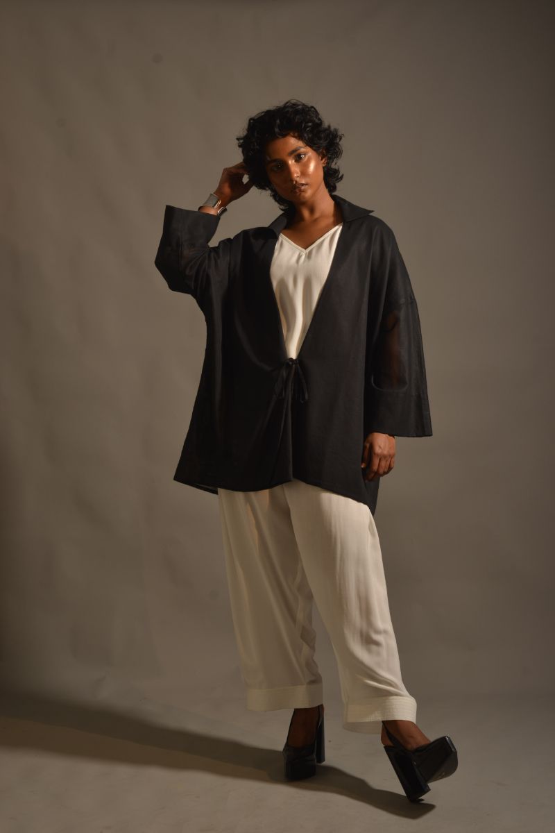 Gulabo - RAVEN JACKET - PURE COTTON SWISS LAWN - BLACK - 1 Piece