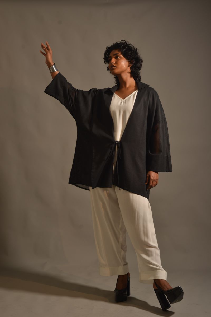 Gulabo - RAVEN JACKET - PURE COTTON SWISS LAWN - BLACK - 1 Piece