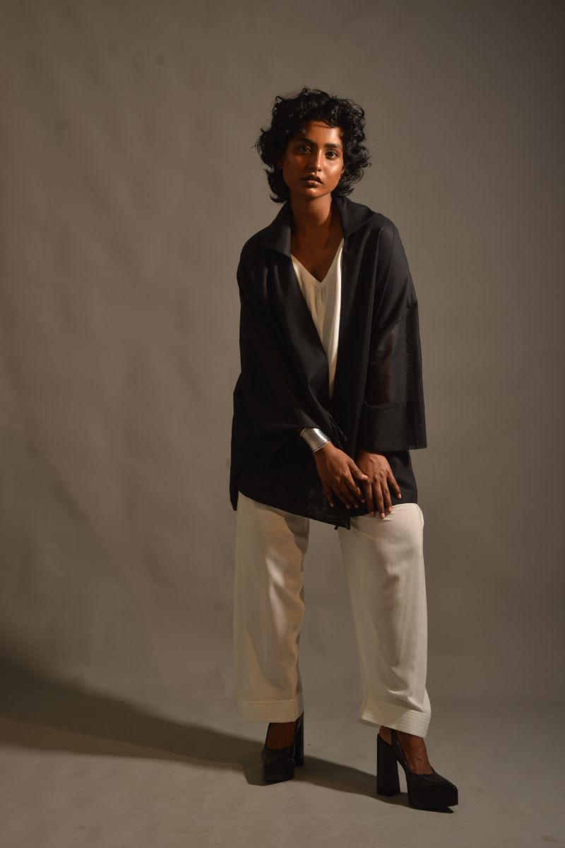 Gulabo - RAVEN JACKET - PURE COTTON SWISS LAWN - BLACK - 1 Piece