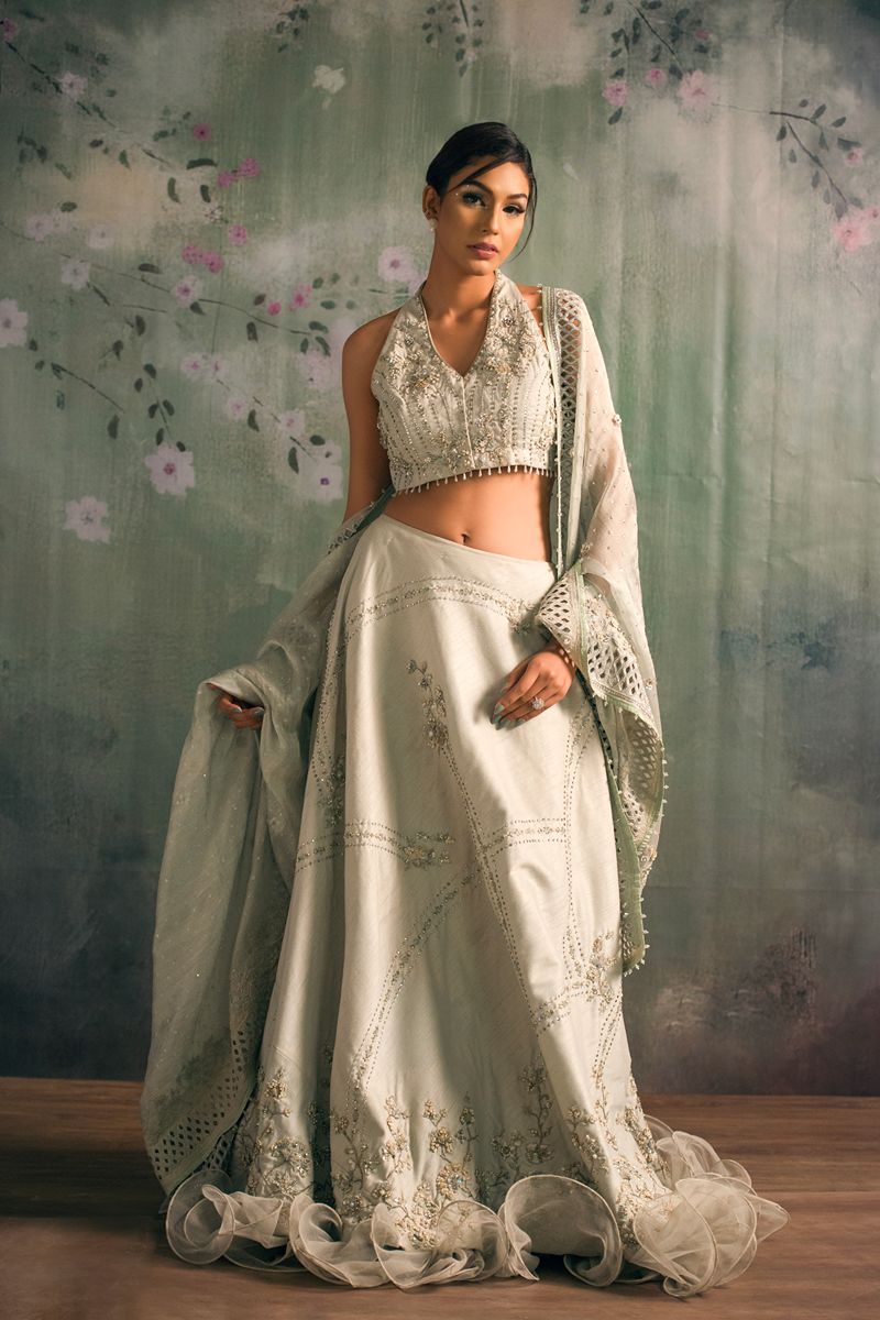 Yasmin Zaman Mishal Lehnga choli Blue 3 Piece