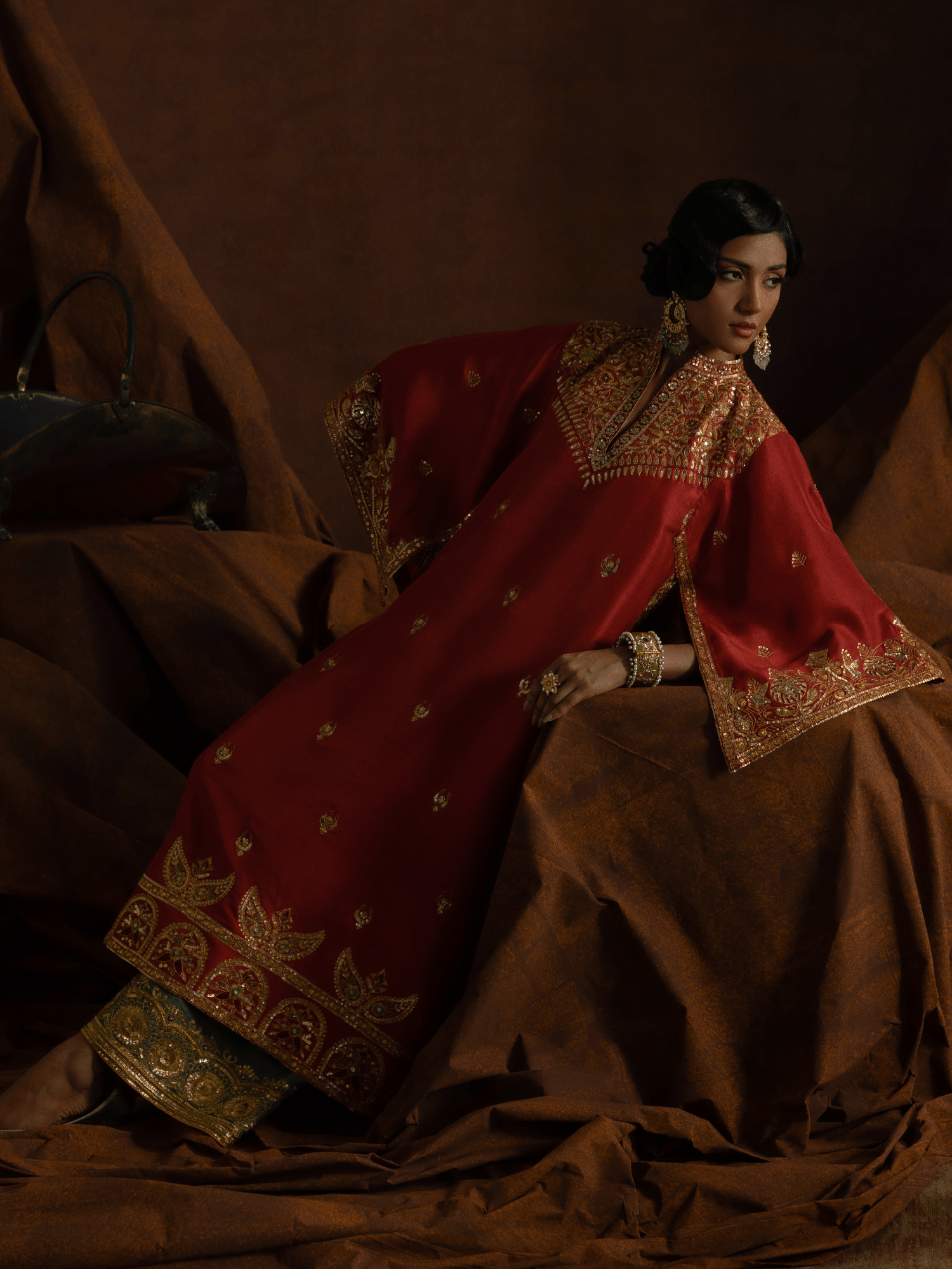 Sanam Chaudhri Delnavaz Rust 2 Piece
