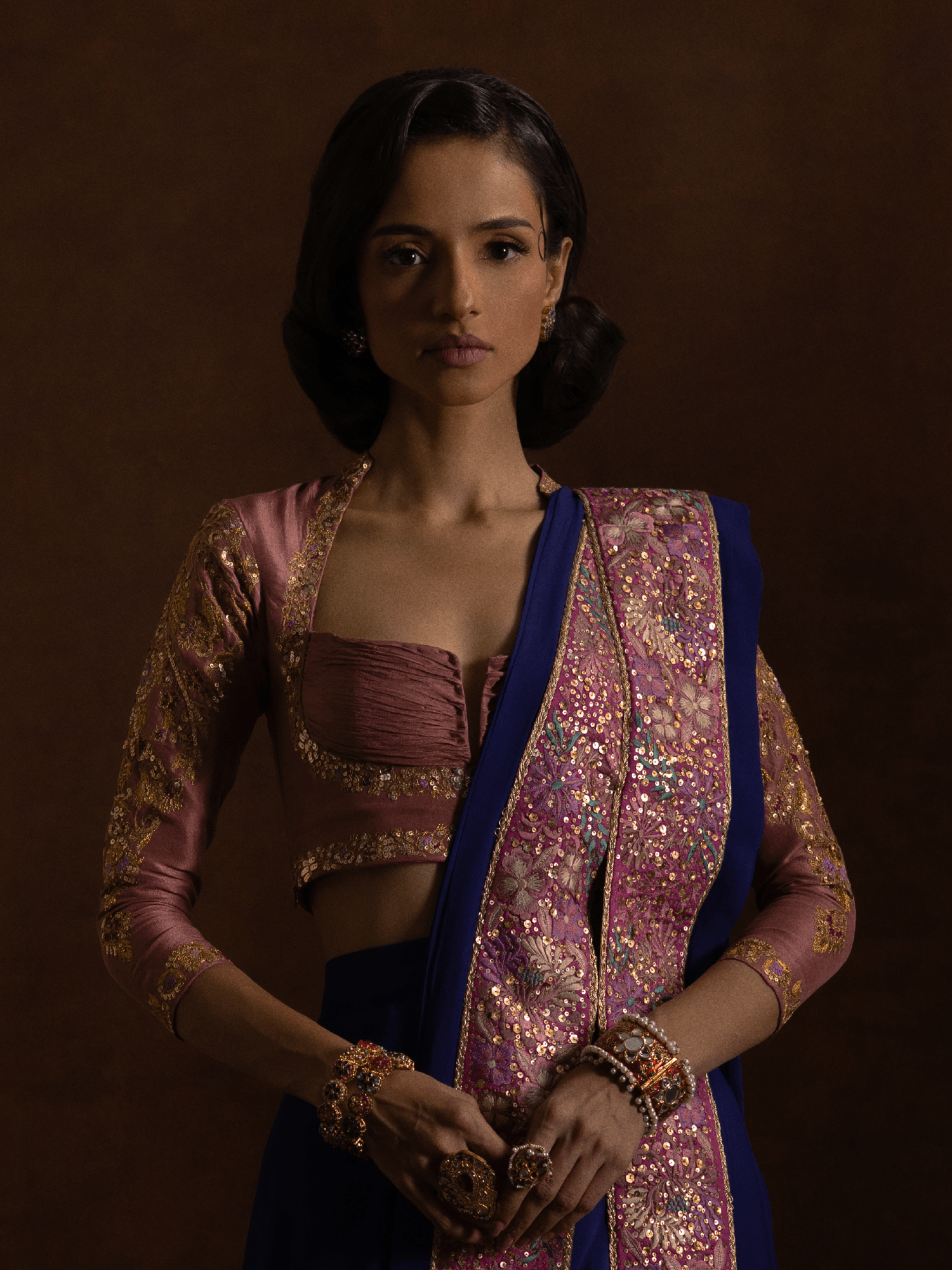Sanam Chaudhri Laleh Saree Purple 1 Piece