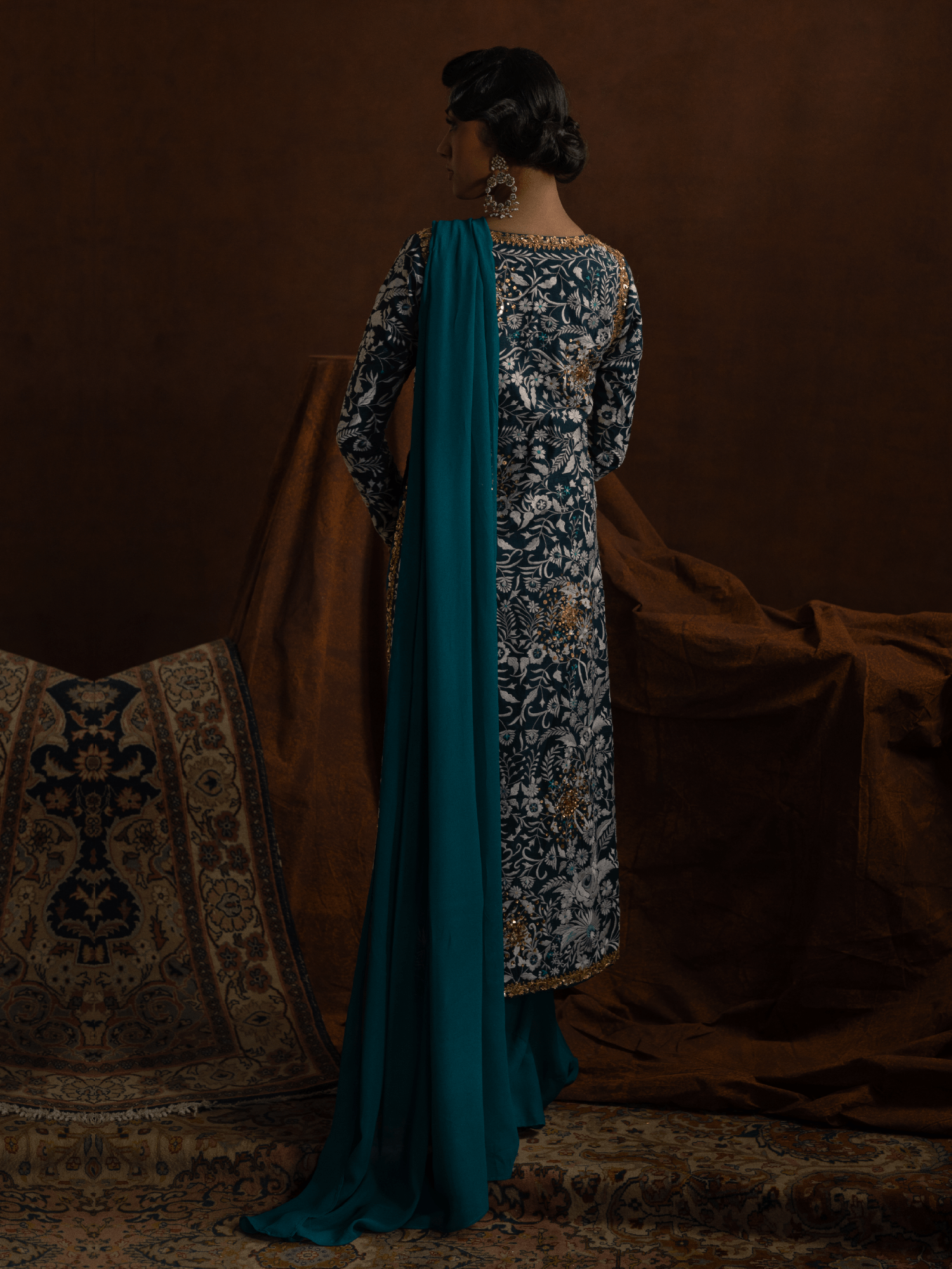 Sanam Chaudhri Lilya Saree Green 1 Piece