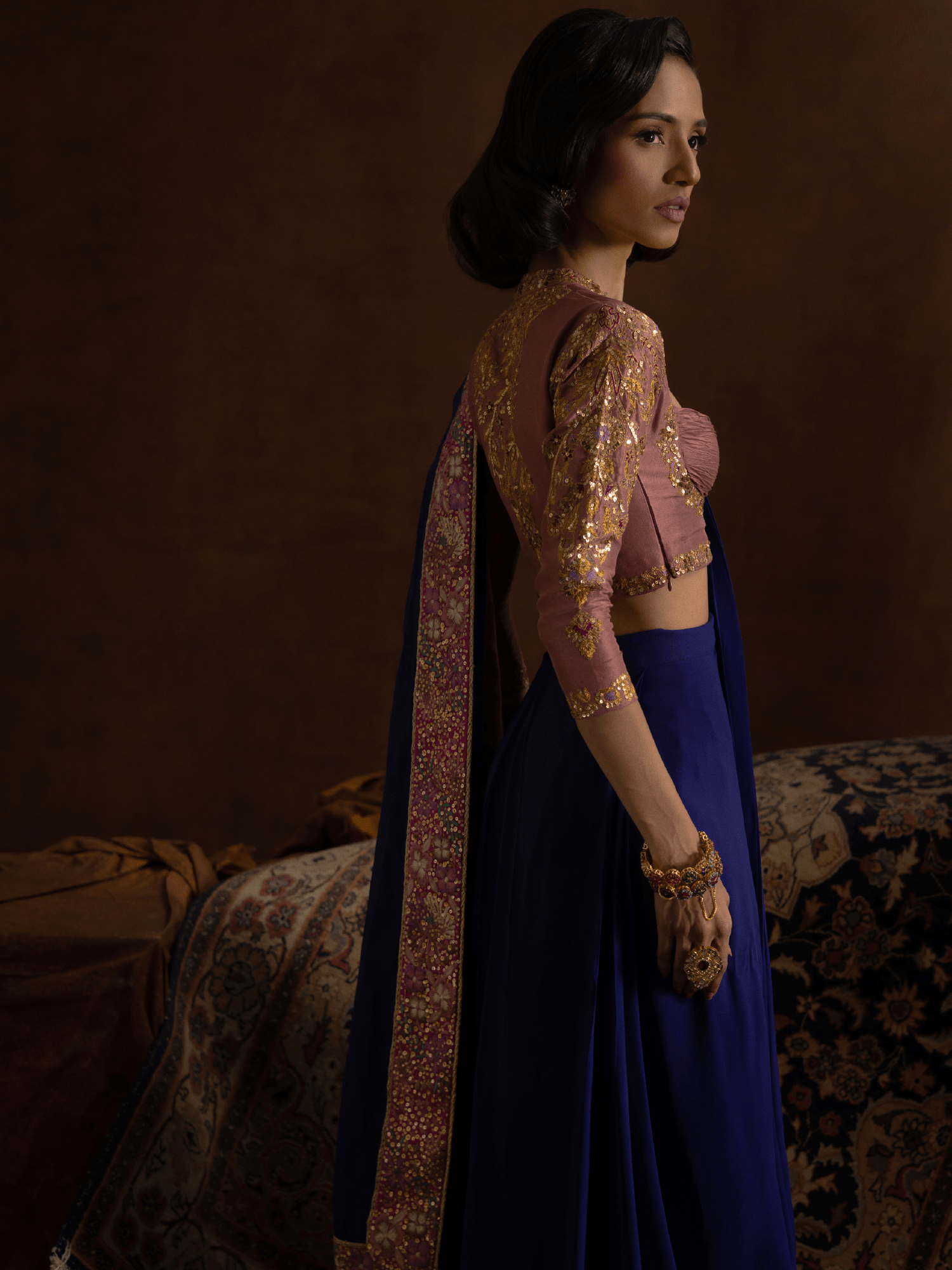 Sanam Chaudhri Laleh Saree Purple 1 Piece