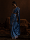 Sanam Chaudhri Parinaaz Saree Blue 1 Piece