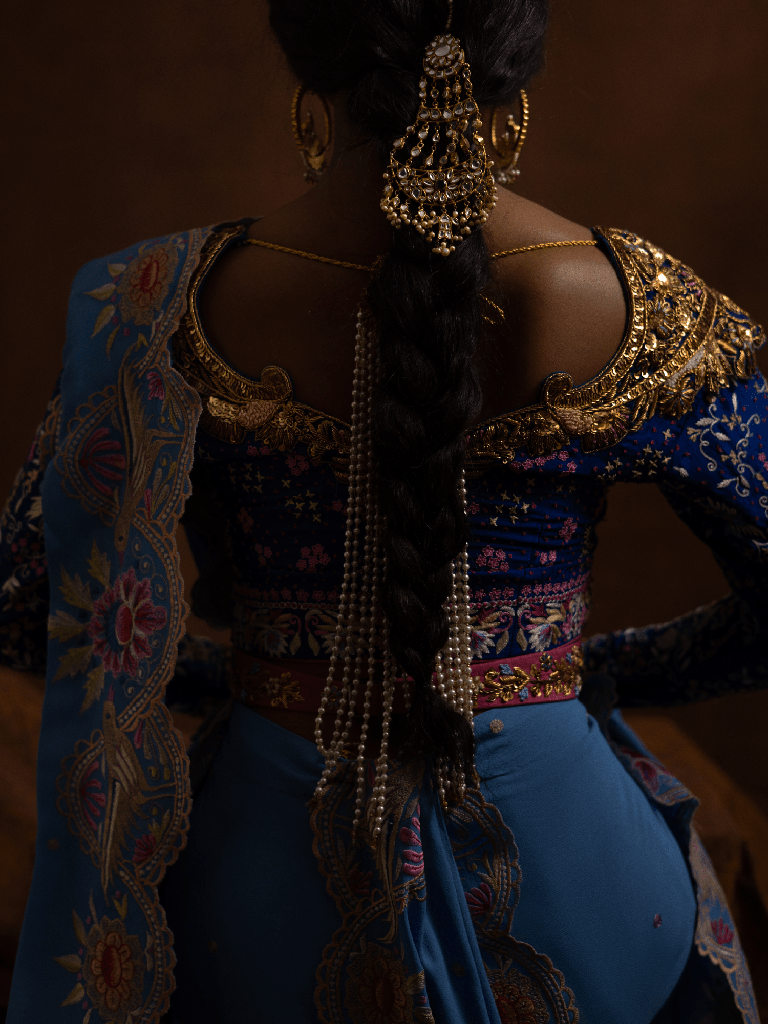 Sanam Chaudhri Parinaaz Saree Blue 1 Piece