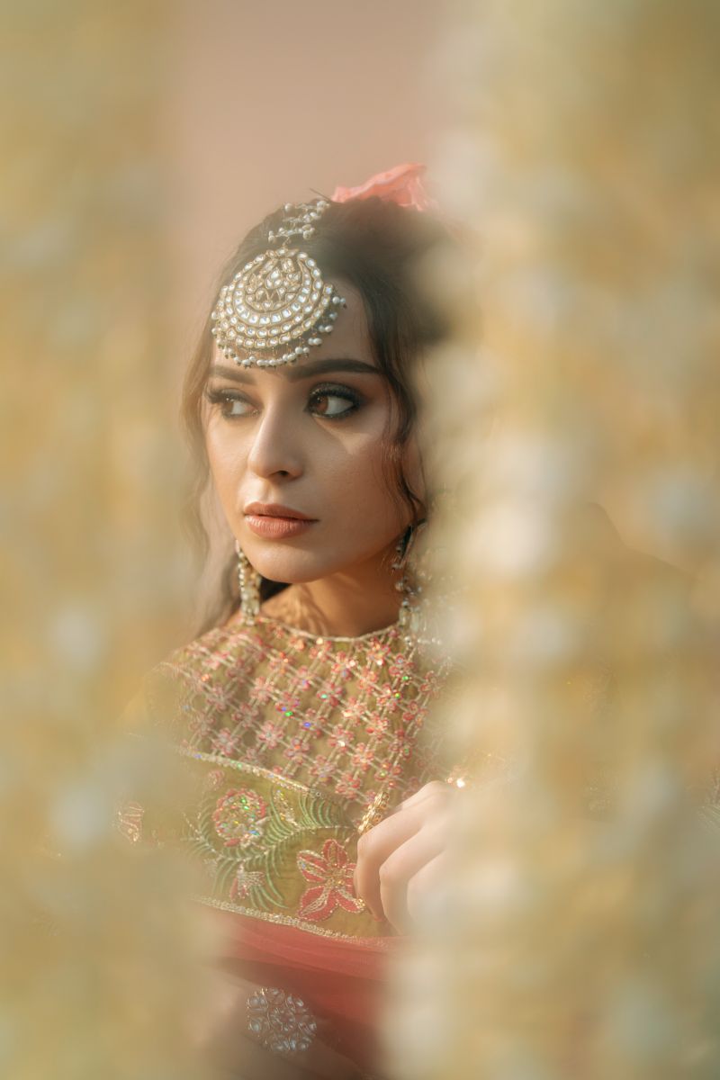 Fozia Khalid - Doli - Organza - Shocking pink & mehndi green - 4 Piece
