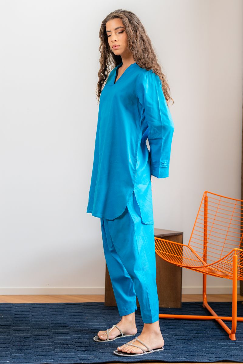 Ego - Waves 2 piece - Ferozi - Cotton - Straight Cut - Solid