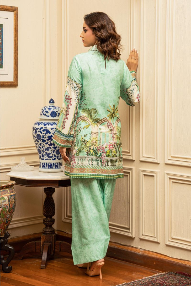 Shamaeel - ECK-30 - Mint Green - Khaddi Silk - 3 Piece