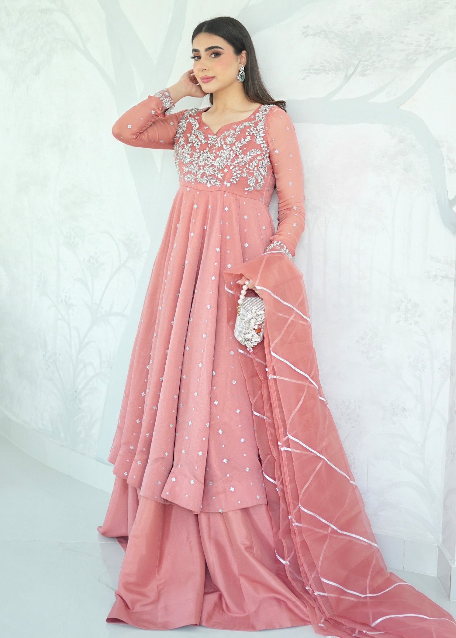Allure by IH - JOEL - Pink - Chiffon & Katan - 3 Piece