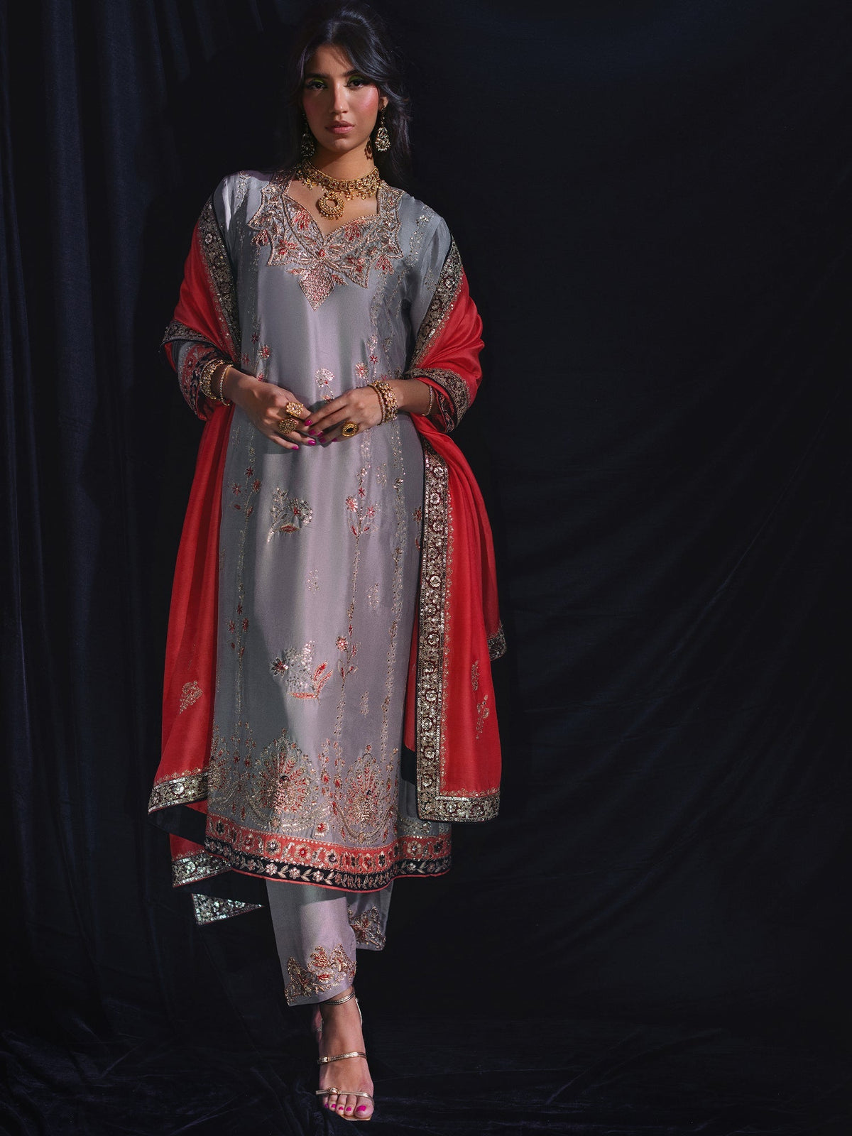 Sanam Chaudhri NAZIRA Grey 2 Piece