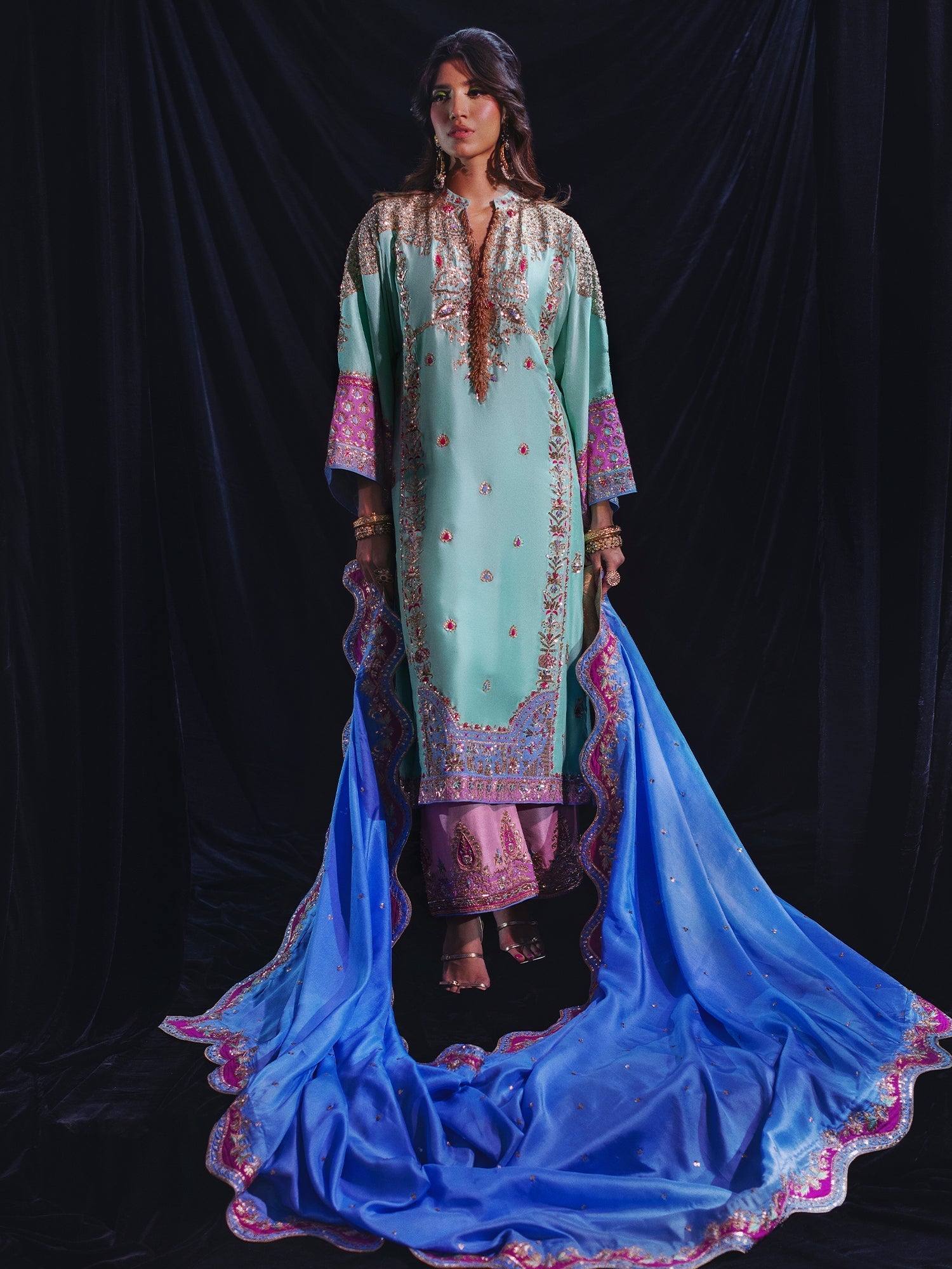 Sanam Chaudhri LAMAAN Blue 2 Piece