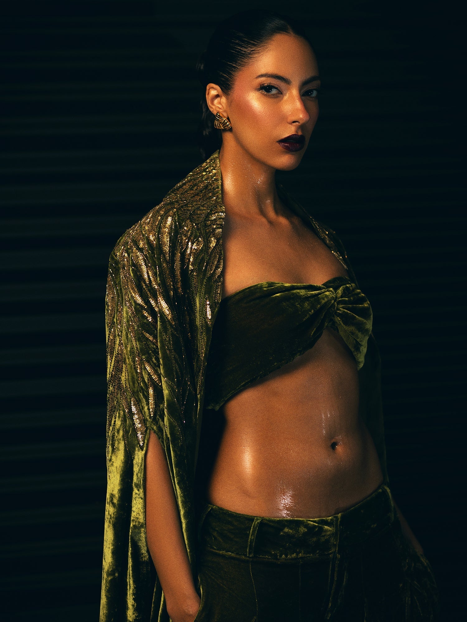 Sanam Chaudhri Amunet Jacket Green 1 Piece