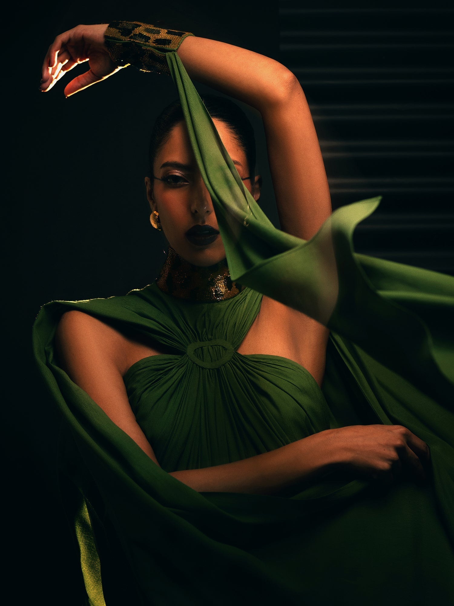 Sanam Chaudhri Hathor Green 1 Piece
