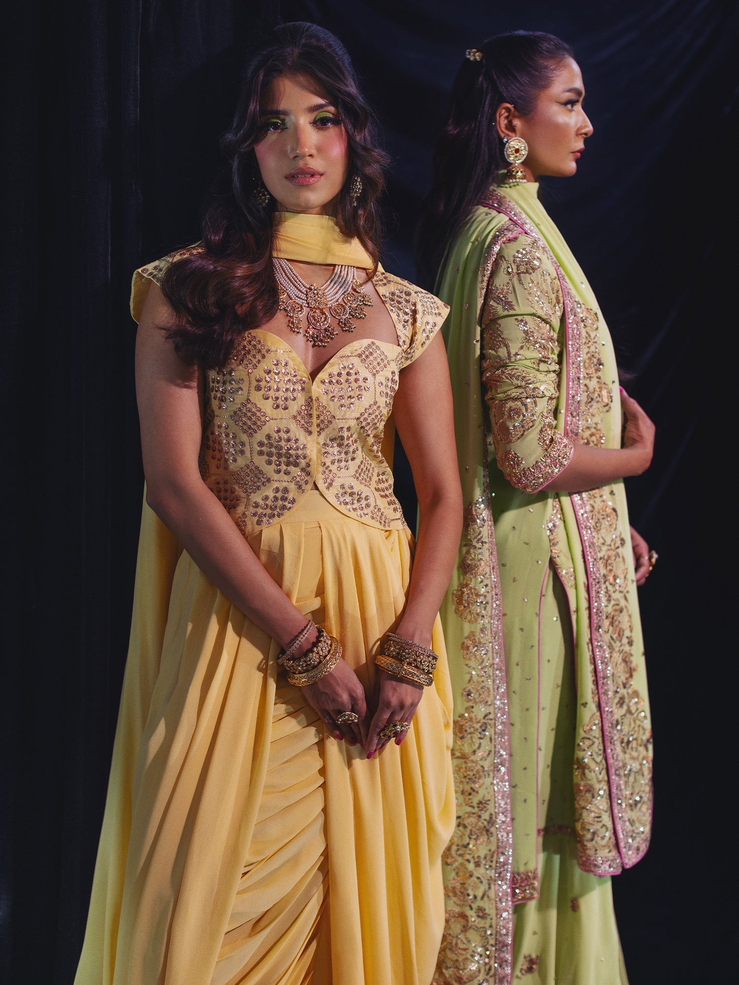 Sanam Chaudhri INARA Saree Yellow 1 Piece