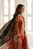 Sania Maskatiya - Elna - Cotton Net / Raw Silk / Medium Silk / Crepe - Burnt Orange - 3 Piece