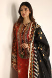 Sania Maskatiya - Elna - Cotton Net / Raw Silk / Medium Silk / Crepe - Burnt Orange - 3 Piece