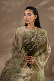 Sania Maskatiya - Elyse - Cotton Net / RawSilk / Organza - Sage Green - 3 Piece