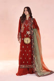 Musferah Saad - Ember Glow - Velvet,Chiffon & Organza - 3 Piece