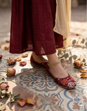 Hemo Handicraft - Floral Bliss Khussa For Women - Red