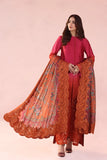 Musferah Saad - Fiery Bloom - Tissue & Printed Silk - 3 Piece