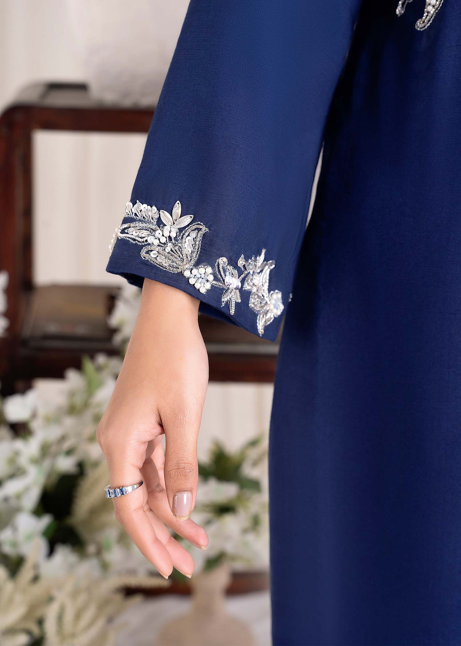 Allure by IH - DREAM - Navy Blue - Raw Silk - 3 Piece