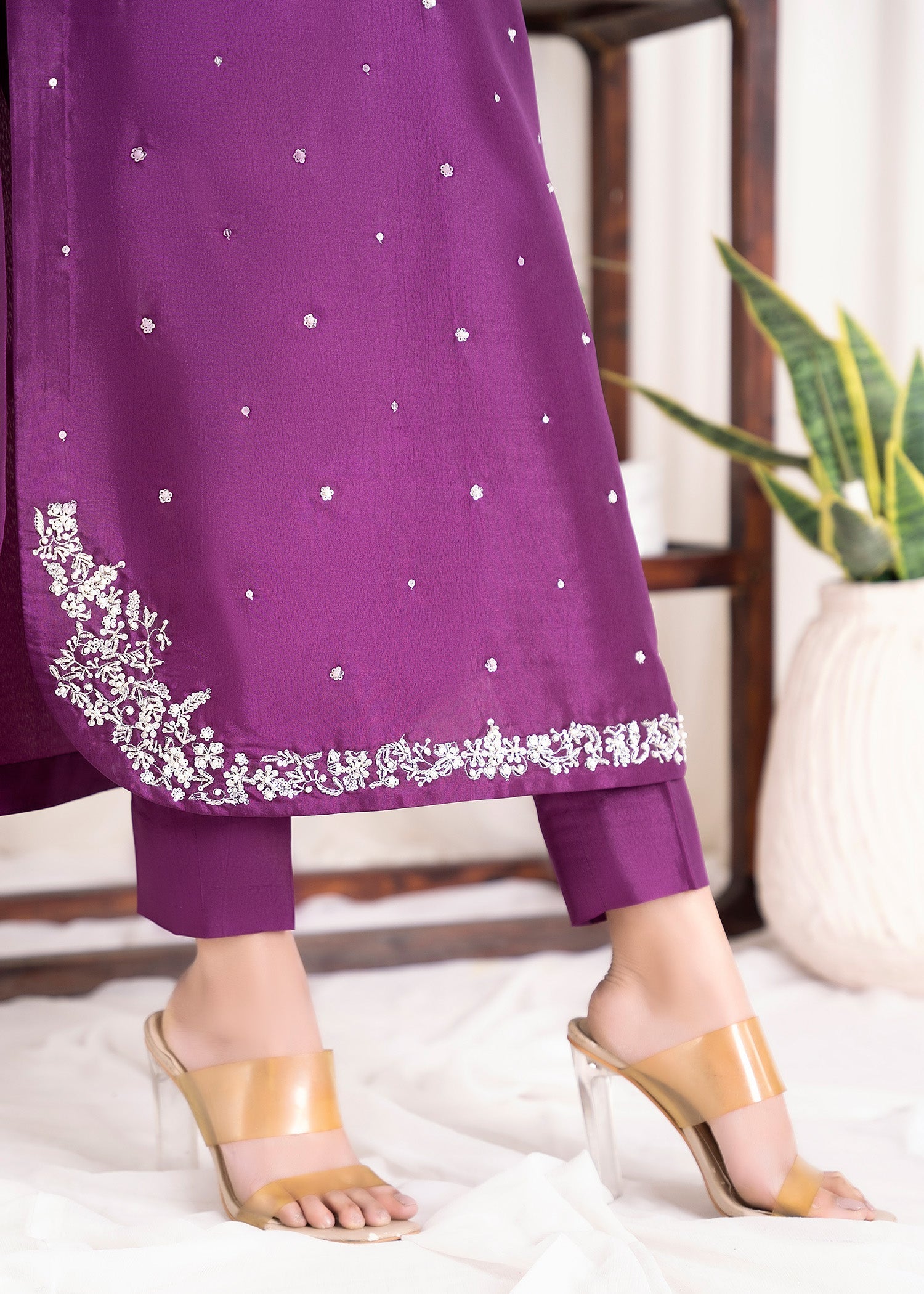 Allure by IH - SHANAYA - Purple - Raw Silk - 3 Piece