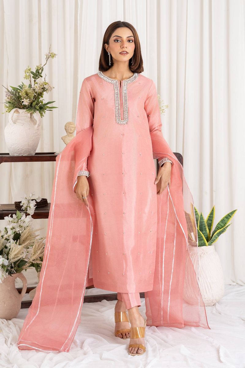 Allure by IH - NIA - Blush Pink - Raw Silk - 3 Piece