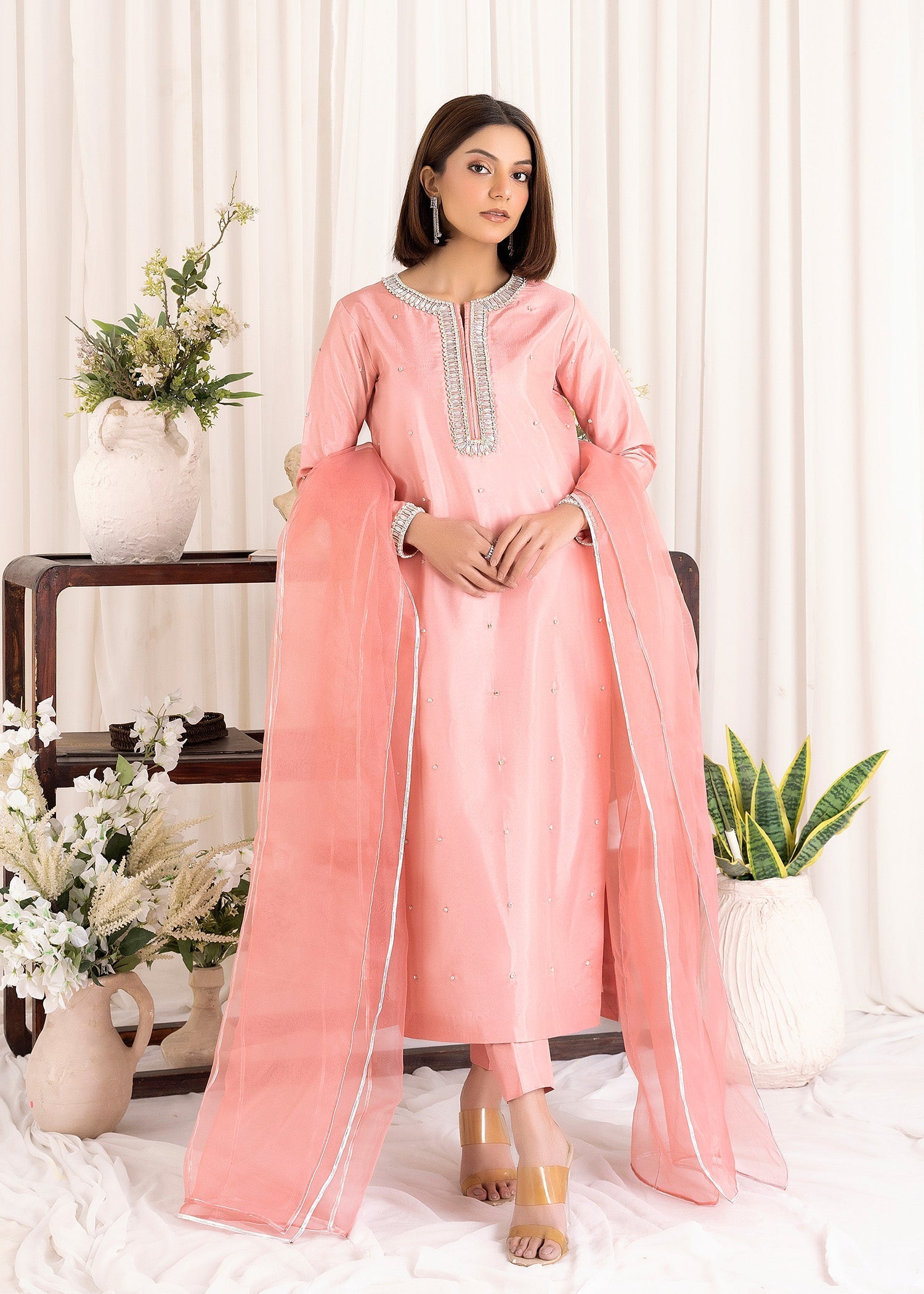 Allure by IH - NIA - Blush Pink - Raw Silk - 3 Piece