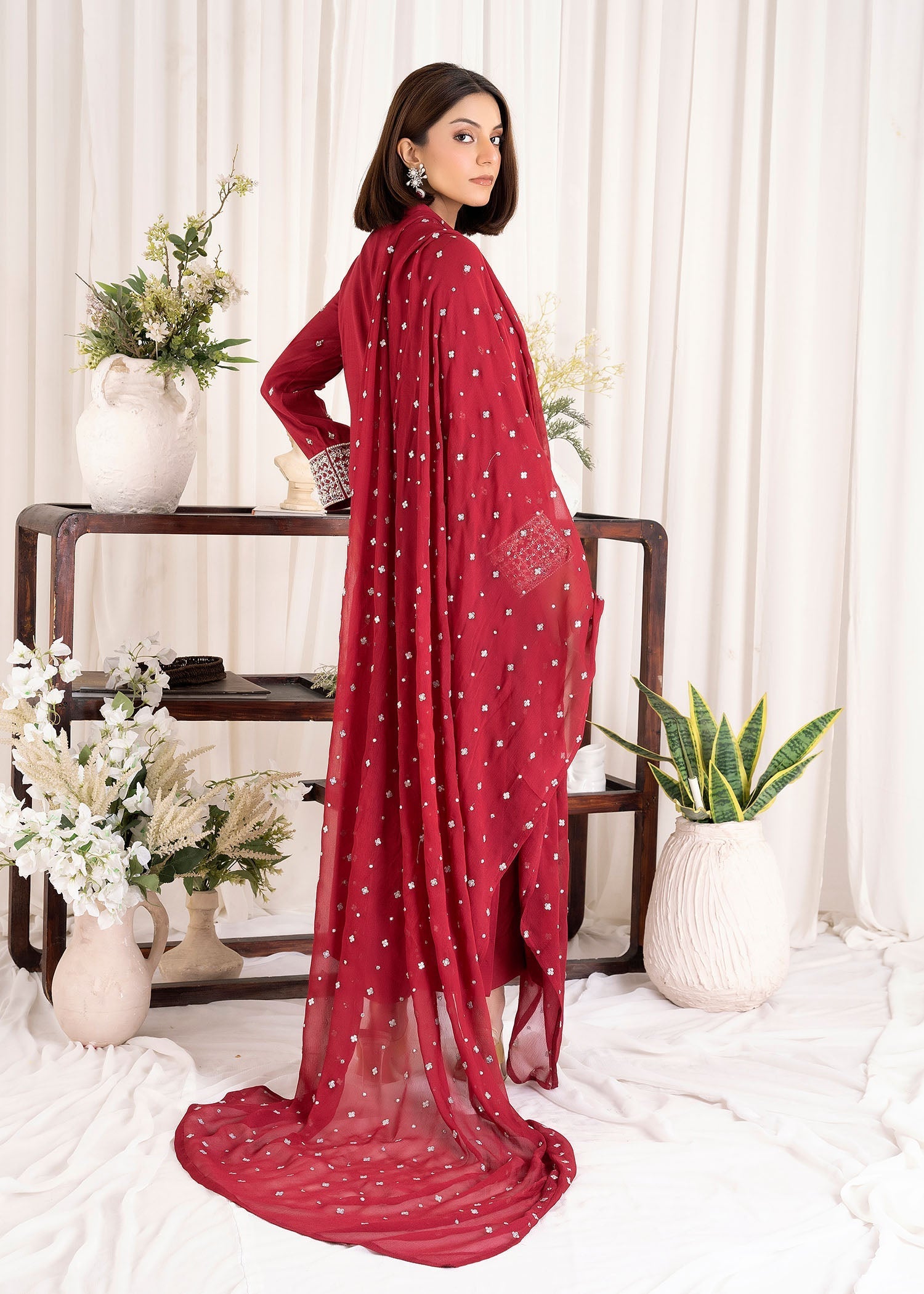 Allure by IH - RIMEL - Red - Raw Silk - 3 Piece