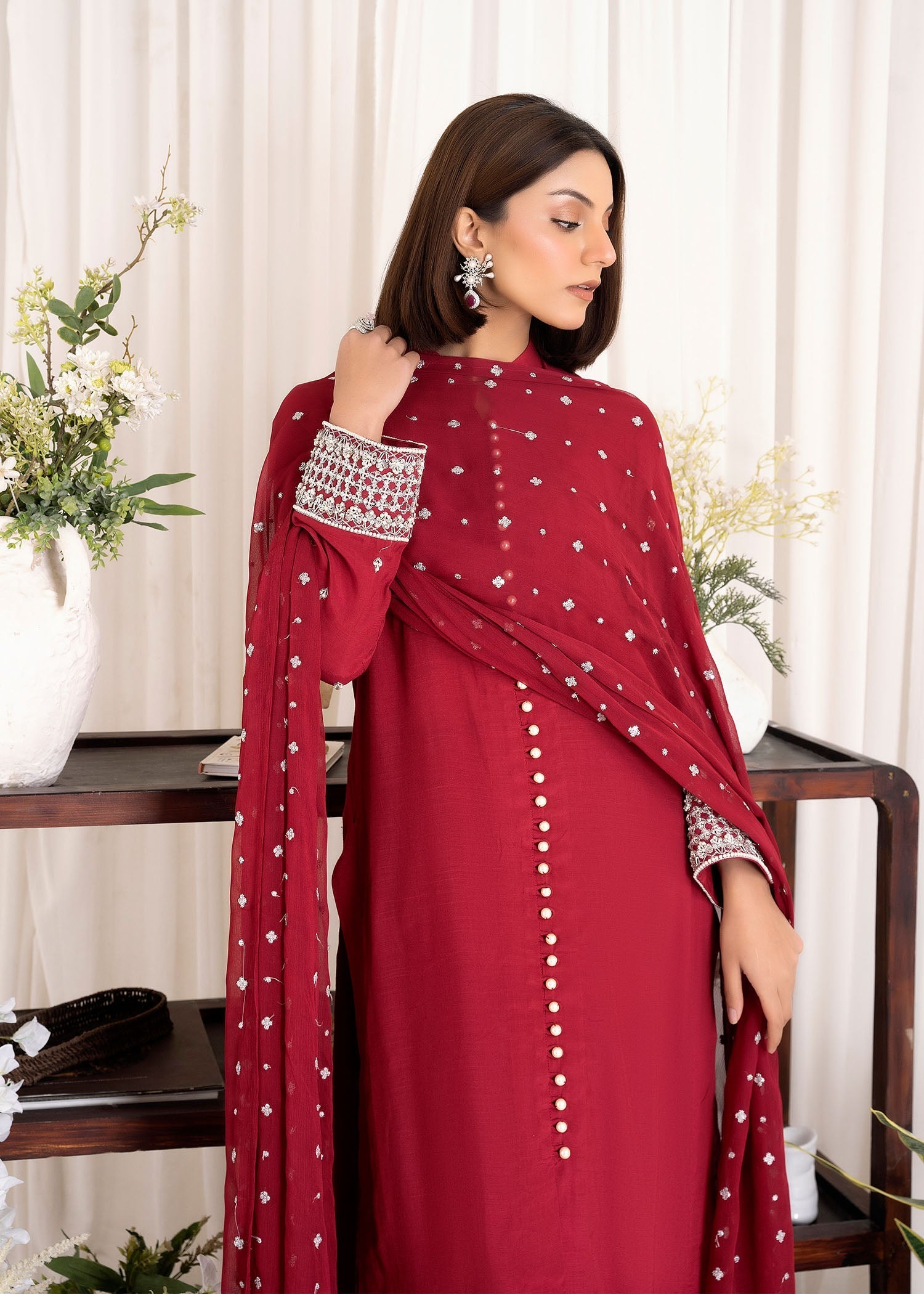 Allure by IH - RIMEL - Red - Raw Silk - 3 Piece