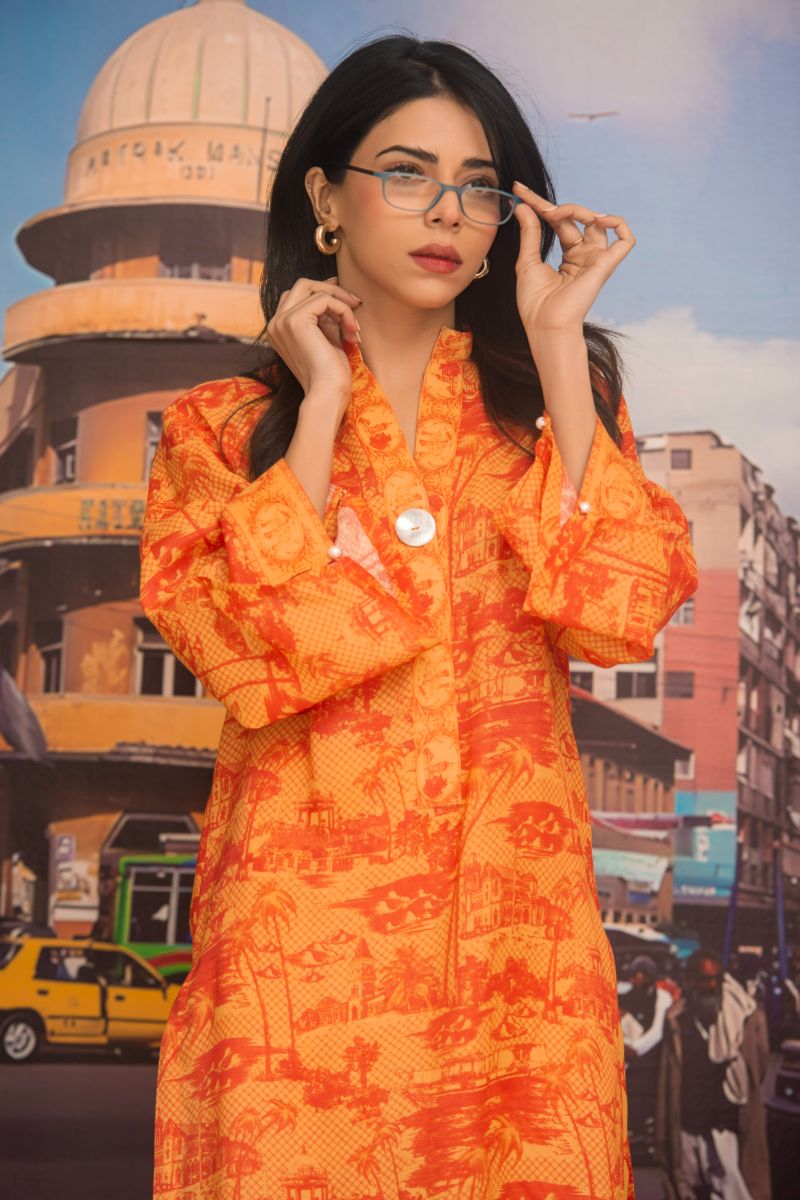 Gulabo - TOILE BURGUNDY - Coral/Maroon - Raw Silk - 2 Piece