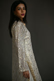 Gulabo - GILDED SUIT - Embroidered Chiffon & Blended crepe - White & Gold - 3 Piece