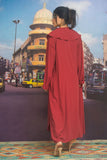 Gulabo - BURGUNDY DUSTER COAT - Burgundy - Blended Crepe - 1 Piece