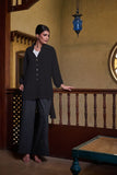 Gulabo - IVORY NOIR SHIRT - Blended Crepe & Cotton Embroidered - Black - 1 Piece