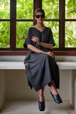 Gulabo - URBAN STRIPE DRESS - Egyption Cotton - Black - 1 Piece