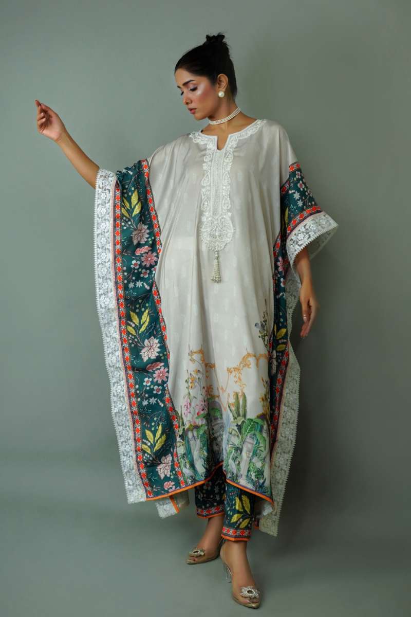 Minutiae - Gardenia - Silk Blend - Grey/Green - 2 Piece