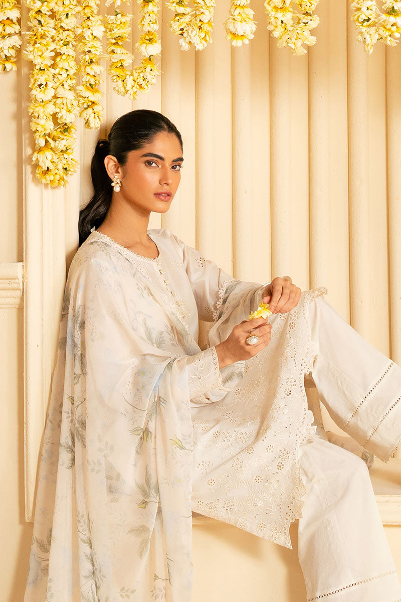 Cross Stitch - GARDENIA MUSE - Chikankari Lawn - 3 Piece - Unstitched