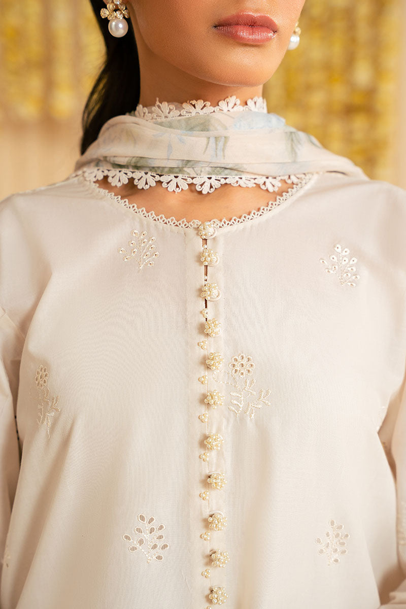 Cross Stitch - GARDENIA MUSE - Chikankari Lawn - 3 Piece - Unstitched