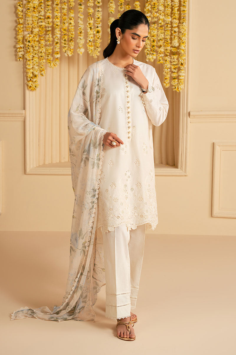 Cross Stitch - GARDENIA MUSE - Chikankari Lawn - 3 Piece - Unstitched