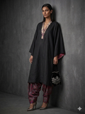 Gulabo - Cotton Irish Celtic Tunic Kaftan For Women - Black + Multi - 1 Piece