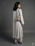 Gulabo - Blended Satin Moonflower Co-Ord For Women - Silver Grey - 2 Piece
