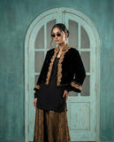 Maheen Khan - Zarqash Gharara Silk Brocade Lower For Women - Black - 1 Piece