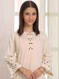 Oaks Embroidered Dyed Cambric Co-ord set Ivory / Cream 2 Piece